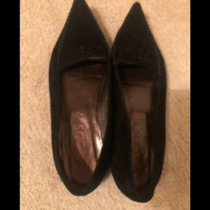 Black suede Tod's shoes